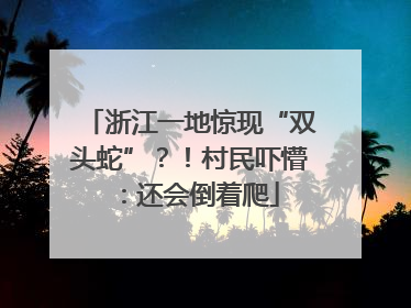 浙江一地惊现“双头蛇”？！村民吓懵：还会倒着爬